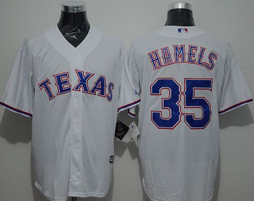 Rangers #35 Cole Hamels White New Cool Base Stitched MLB Jersey - Click Image to Close